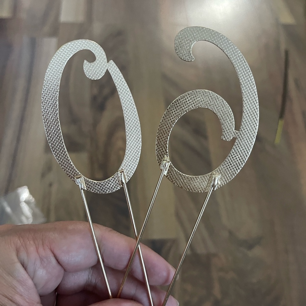 Gold Rhinestone Number Cake Toppers - Picture 5 of 5